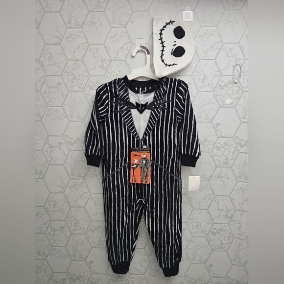 Nwt Nightmare Before Christmas Toddler Boys Jack Skellington 2pc Sleeper &Hat PJ - Picture 5 of 11